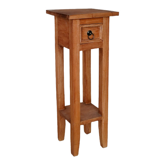 Side table Orkney pakoworld natural color mahogany wood 25x25x67cm