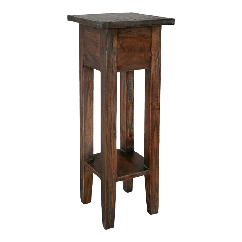 Side table Orkney pakoworld walnut color mahogany wood 25x25x67cm
