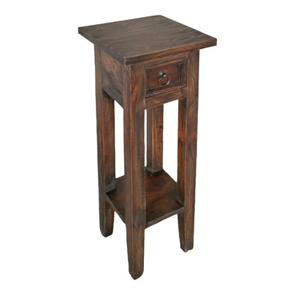 Side table Orkney pakoworld walnut color mahogany wood 25x25x67cm
