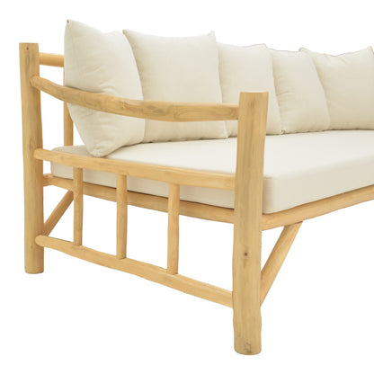 Sofa Roziana pakoworld natural teak wood 210x100x80cm
