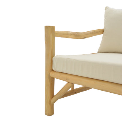 Sofa Roziana pakoworld natural teak wood 210x100x80cm