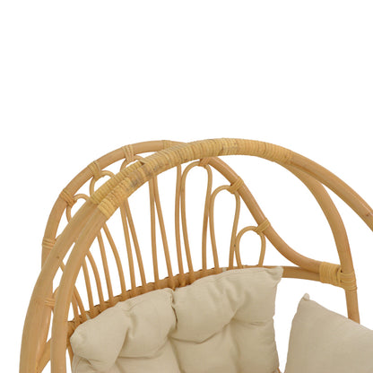 Hanging swing Jorg pakoworld natural rattan-cream cushion 80x59x105cm