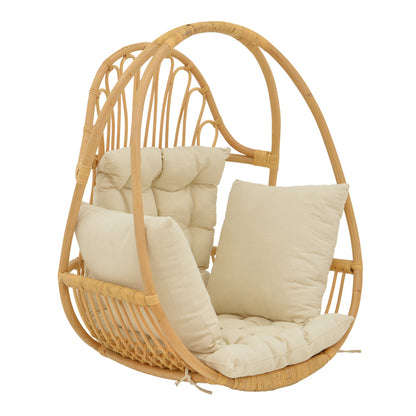 Hanging swing Jorg pakoworld natural rattan-cream cushion 80x59x105cm