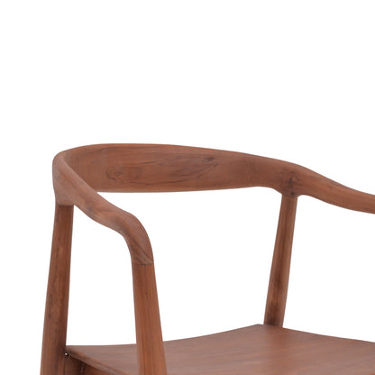 Zonge armchair pakoworld teak wood skeleton In walnut color 54x57x76cm