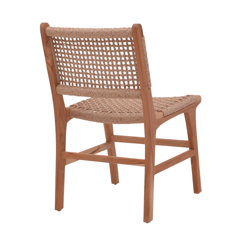 Sponze chair pakoworld teak wood skeleton and rope in natural color 50x58x85cm