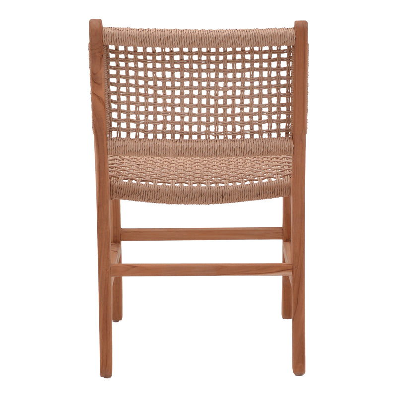 Sponze chair pakoworld teak wood skeleton and rope in natural color 50x58x85cm