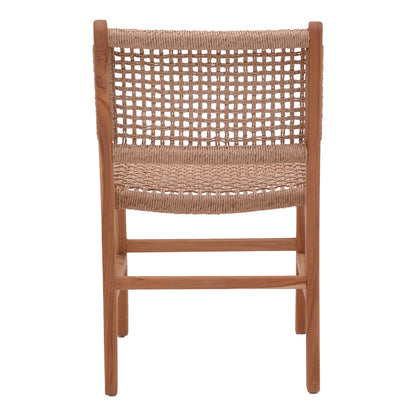 Sponze chair pakoworld teak wood skeleton and rope in natural color 50x58x85cm