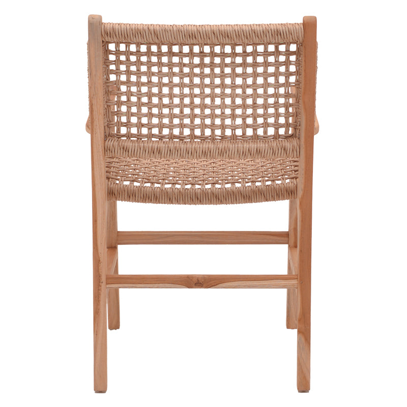 Sponze armchair natural color teak wood skeleton and pe rope 54x60x86cm