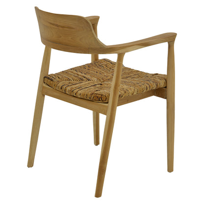 Denverone armchair natural teak wood-straw 57x54x79cm
