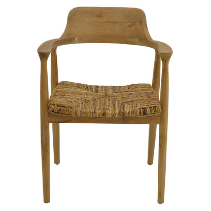 Denverone armchair natural teak wood-straw 57x54x79cm