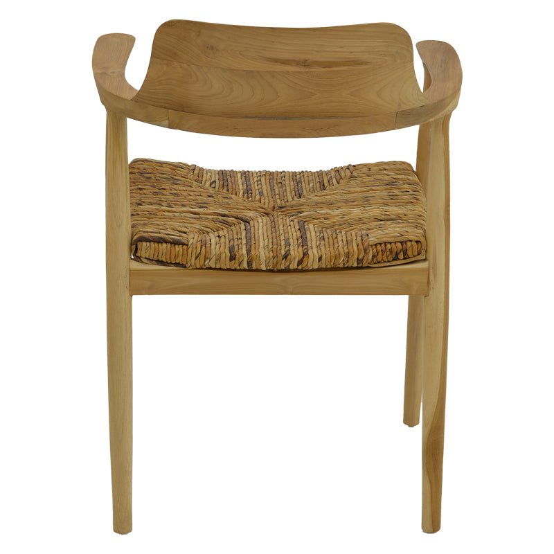 Denverone armchair natural teak wood-straw 57x54x79cm