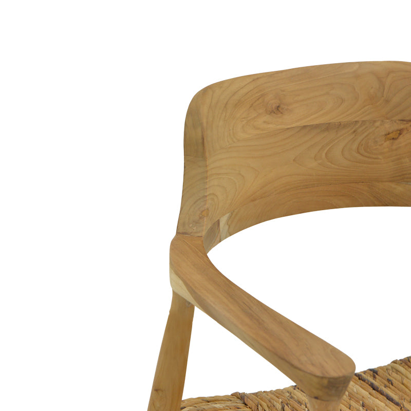 Denverone armchair natural teak wood-straw 57x54x79cm