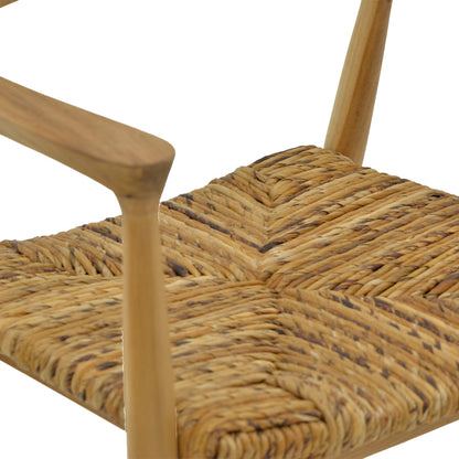 Denverone armchair natural teak wood-straw 57x54x79cm