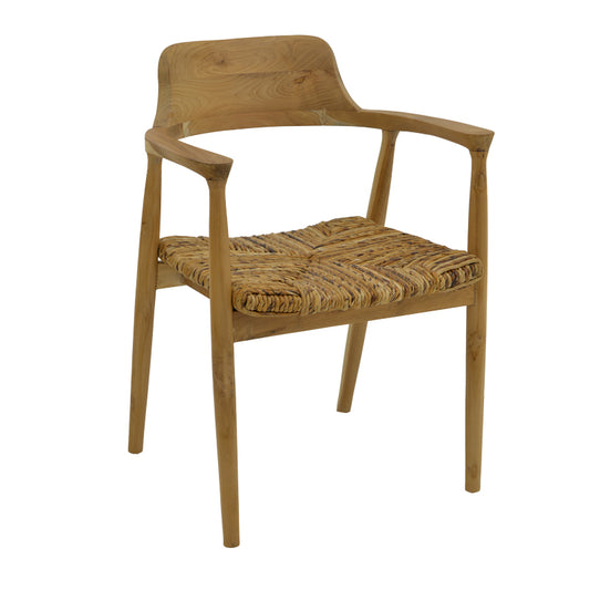 Denverone armchair natural teak wood-straw 57x54x79cm