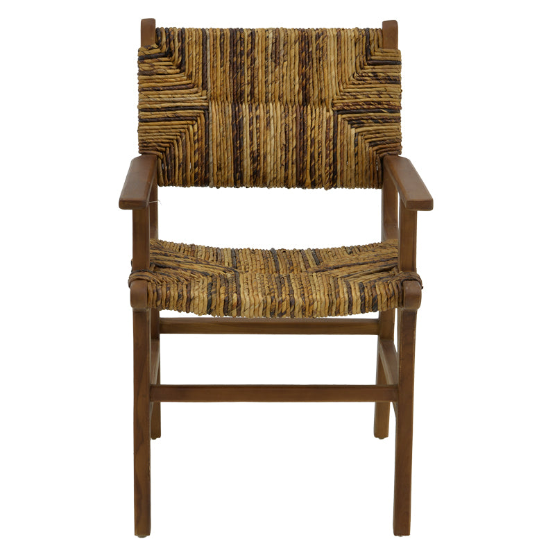 Armchair Refane natural teak wood-straw 55x60x85cm