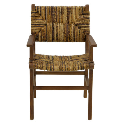 Armchair Refane natural teak wood-straw 55x60x85cm