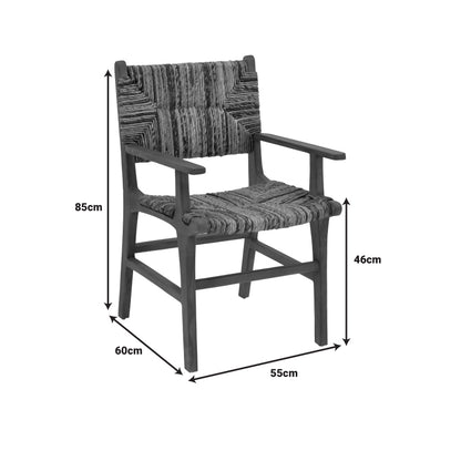 Armchair Refane pakoworld natural teak wood-banana rope 55x60x85cm