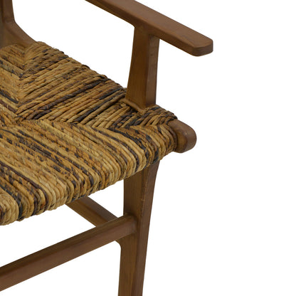 Armchair Refane natural teak wood-straw 55x60x85cm