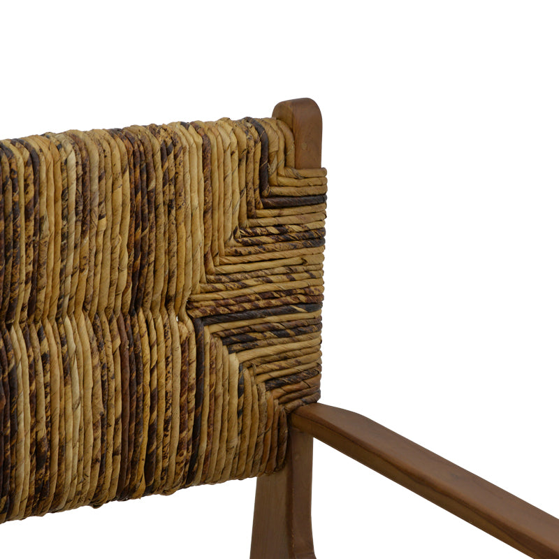Armchair Refane natural teak wood-straw 55x60x85cm