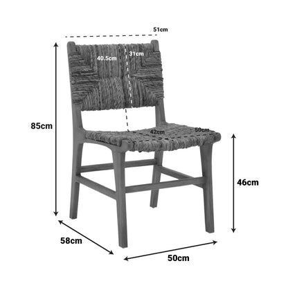 Refane pakoworld chair natural color teak wood and straw 50x58x85cm