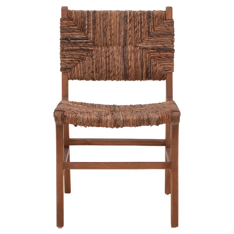 Refane pakoworld chair natural color teak wood and straw 50x58x85cm
