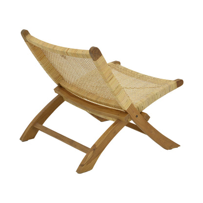 Chair Jerenze pakoworld natural teak wood-rattan 65x78x68cm