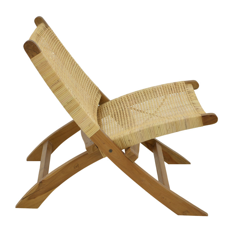 Chair Jerenze pakoworld natural teak wood-rattan 65x78x68cm