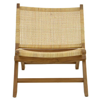 Chair Jerenze pakoworld natural teak wood-rattan 65x78x68cm