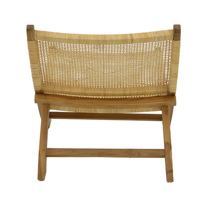 Chair Jerenze pakoworld natural teak wood-rattan 65x78x68cm