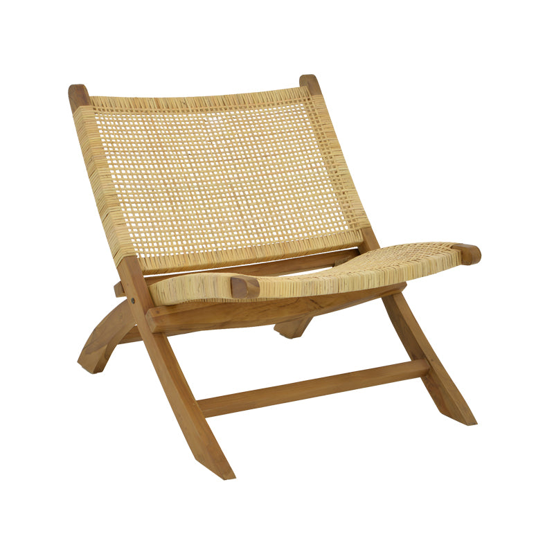 Chair Jerenze pakoworld natural teak wood-rattan 65x78x68cm