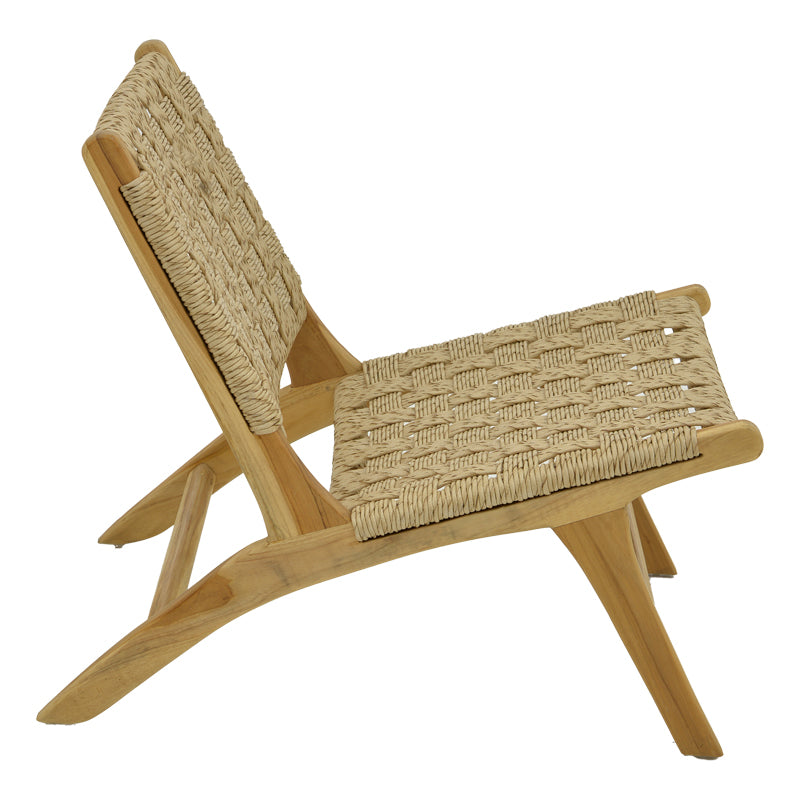 Foldere pakoworld chair natural teak wood-rope 65x78x68cm