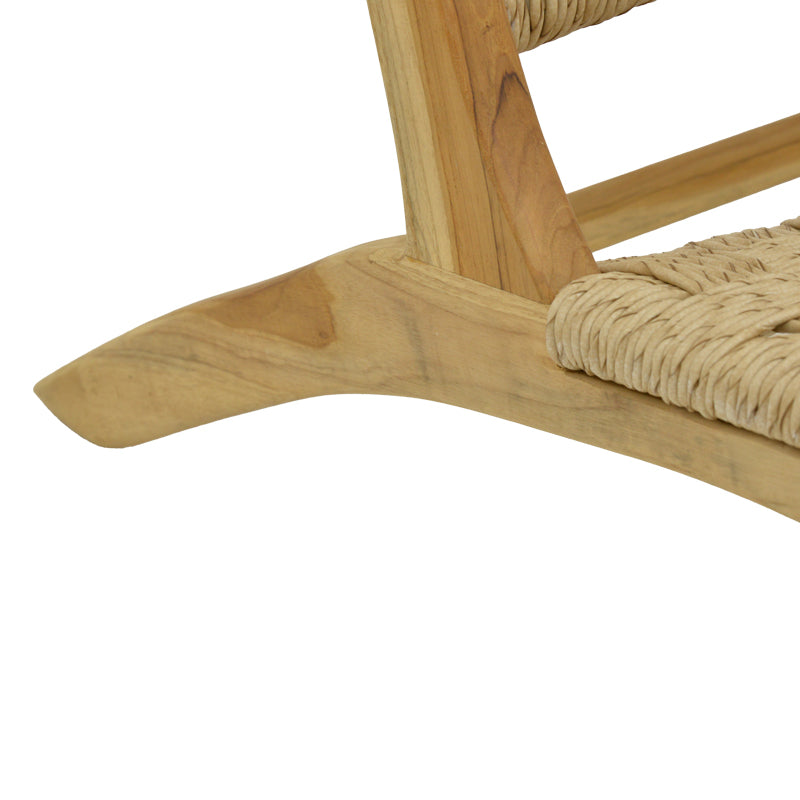 Foldere pakoworld chair natural teak wood-rope 65x78x68cm