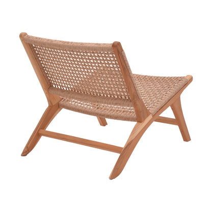 Beatrice armchair teak wood skeleton and pe rope in natural color 65x78x68cm