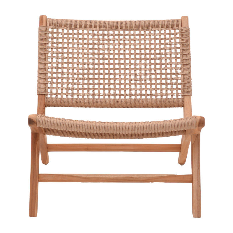 Beatrice armchair teak wood skeleton and pe rope in natural color 65x78x68cm