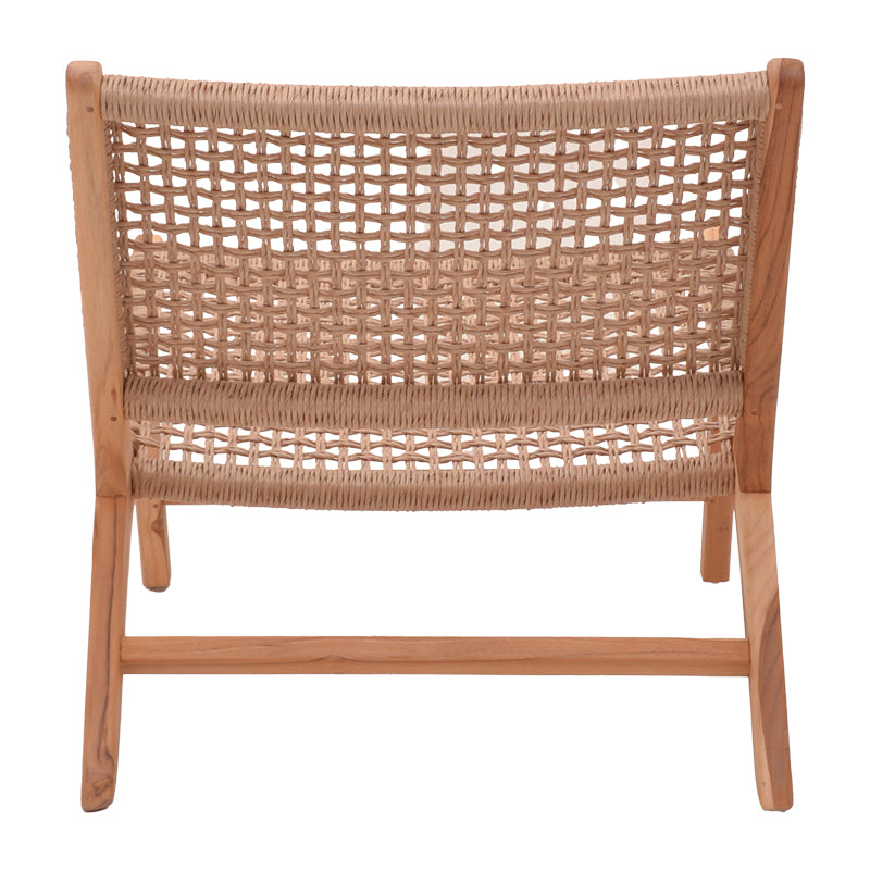 Beatrice armchair teak wood skeleton and pe rope in natural color 65x78x68cm