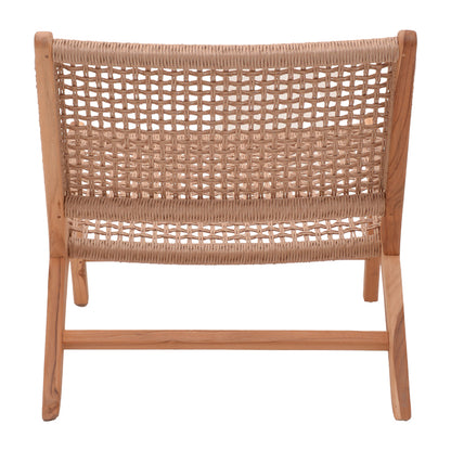 Beatrice armchair teak wood skeleton and pe rope in natural color 65x78x68cm