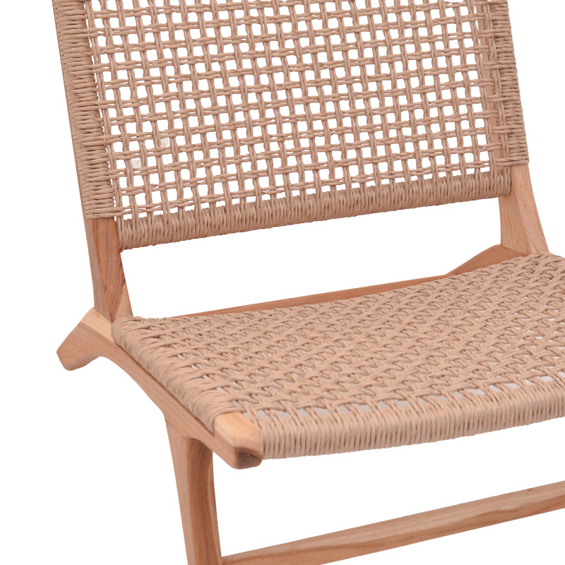Beatrice armchair teak wood skeleton and pe rope in natural color 65x78x68cm