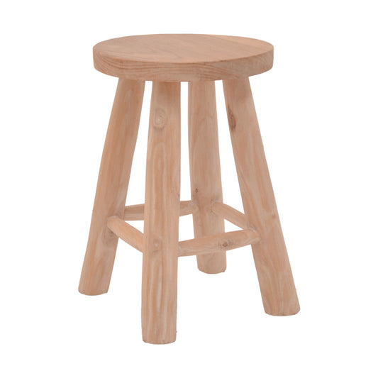 Verenity stool pakoworld natural color teak wood D30x45cm