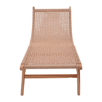 Deckchair Rebelise pakoworld natural color teak wood and rope in natural color 60x180x85cm