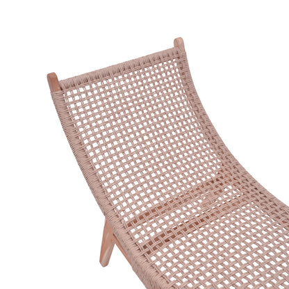 Deckchair Rebelise pakoworld natural color teak wood and rope in natural color 60x180x85cm