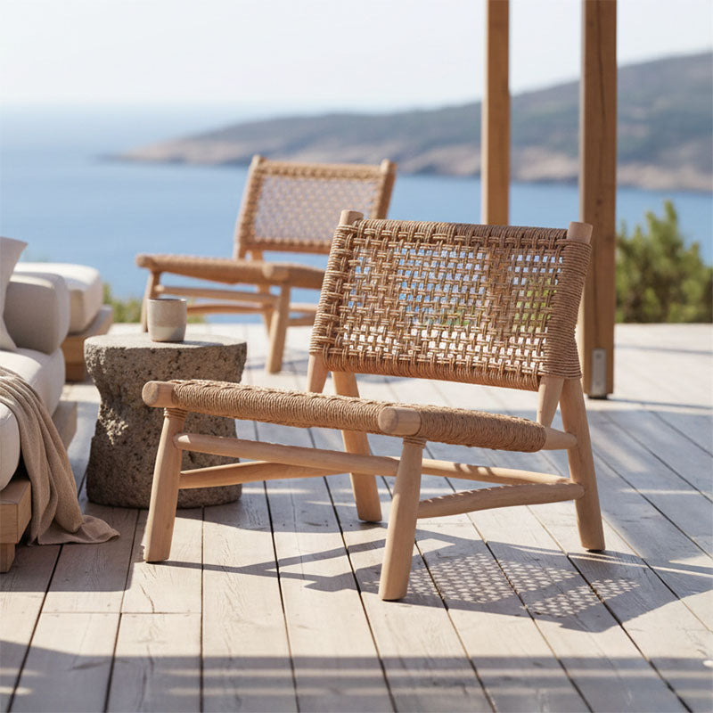 Wanderlene armchair natural color teak wood and rope 67x79x68cm