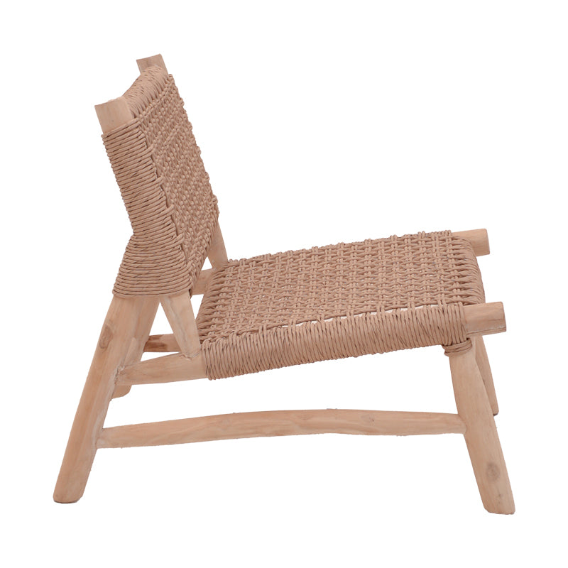 Wanderlene armchair natural color teak wood and rope 67x79x68cm