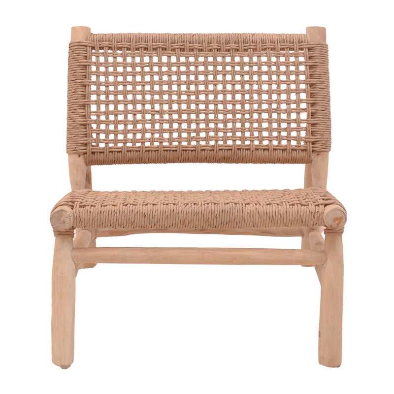 Wanderlene armchair natural color teak wood and rope 67x79x68cm