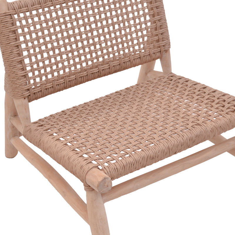 Wanderlene armchair natural color teak wood and rope 67x79x68cm