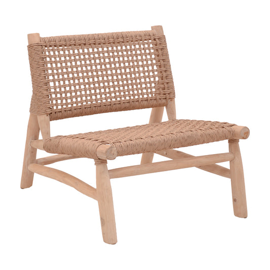 Wanderlene armchair pakoworld natural color teak wood and rope 67x79x68cm
