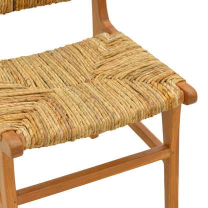 Refane chair natural color teak wood and straw 50x58x85cm