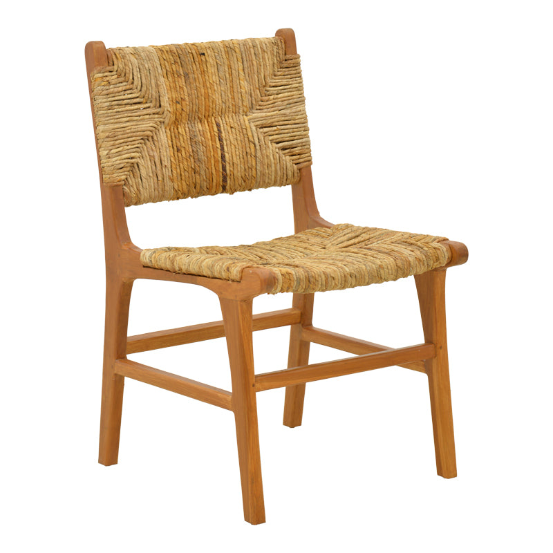 Refane chair natural color teak wood and straw 50x58x85cm