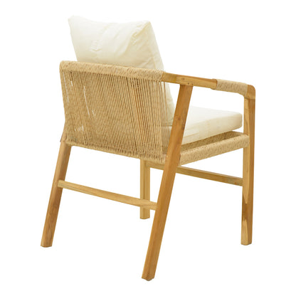 Armchair Cuerda teak wood frame with pe rope in natural shade 55x60x80cm