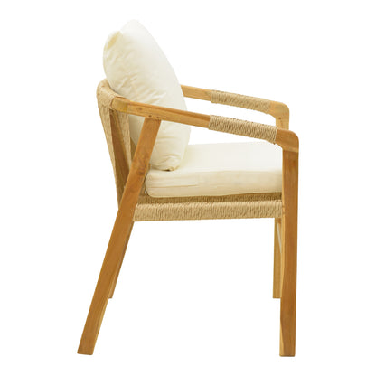 Armchair Cuerda teak wood frame with pe rope in natural shade 55x60x80cm