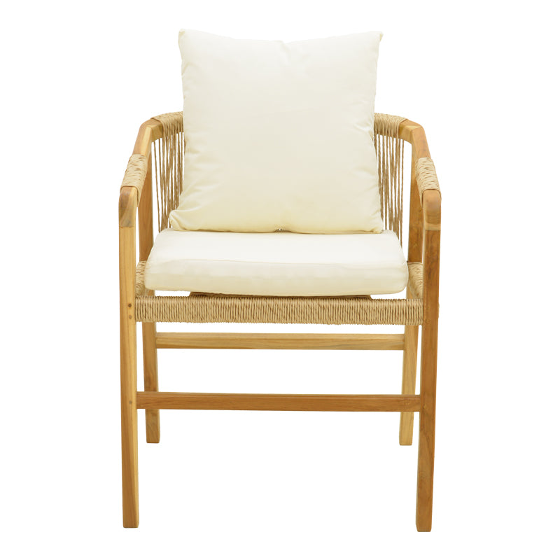 Armchair Cuerda teak wood frame with pe rope in natural shade 55x60x80cm